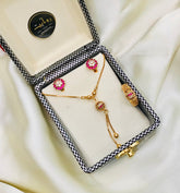Zircon Ball Necklace-14 (Ruby)